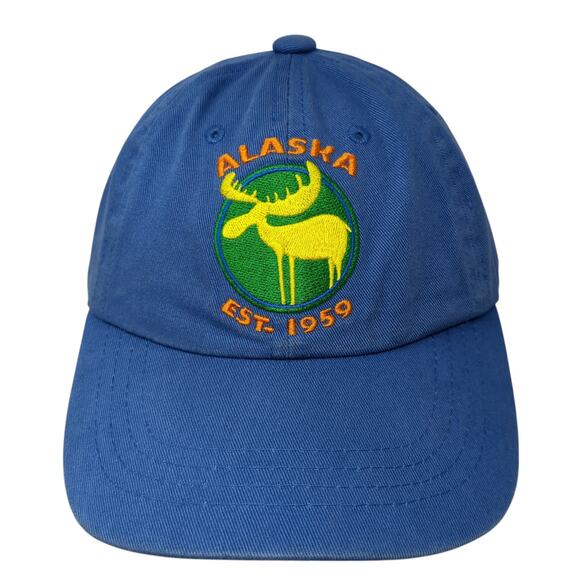 Alaska EST. 1959 Strapback Baseball Cap Blue OS Adjustable Impact Merchandise - Picture 1 of 10